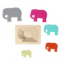 PUZZLE A STRATI- L'ELEFANTE